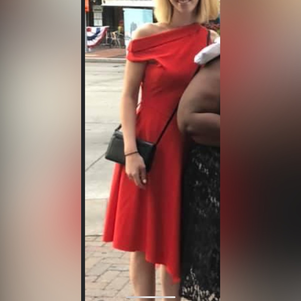 10 Crosby Derek lam red asymmetric dress